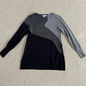 Chico's Gray Black Lightweight Sweater Size Small